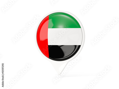 Free Download Round white pin with flag of united arab emirates - GFXLoad