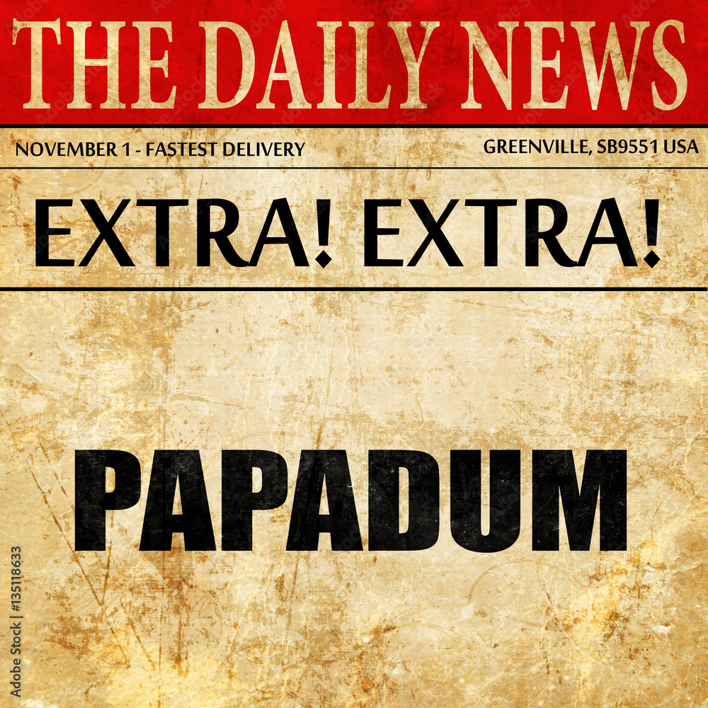 papadum, newspaper article text