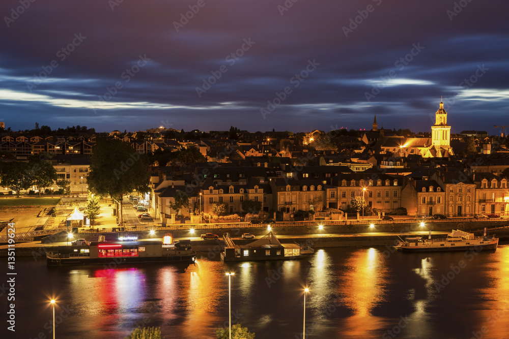 Panorama of Angers at sunset
