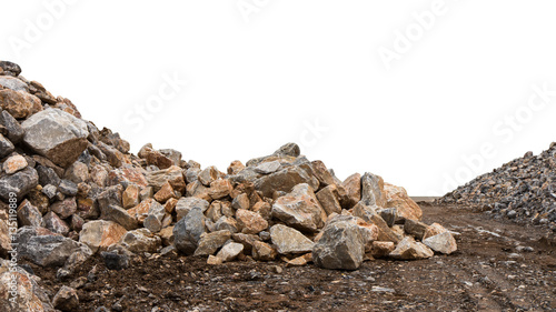 Granite stones on the ground.