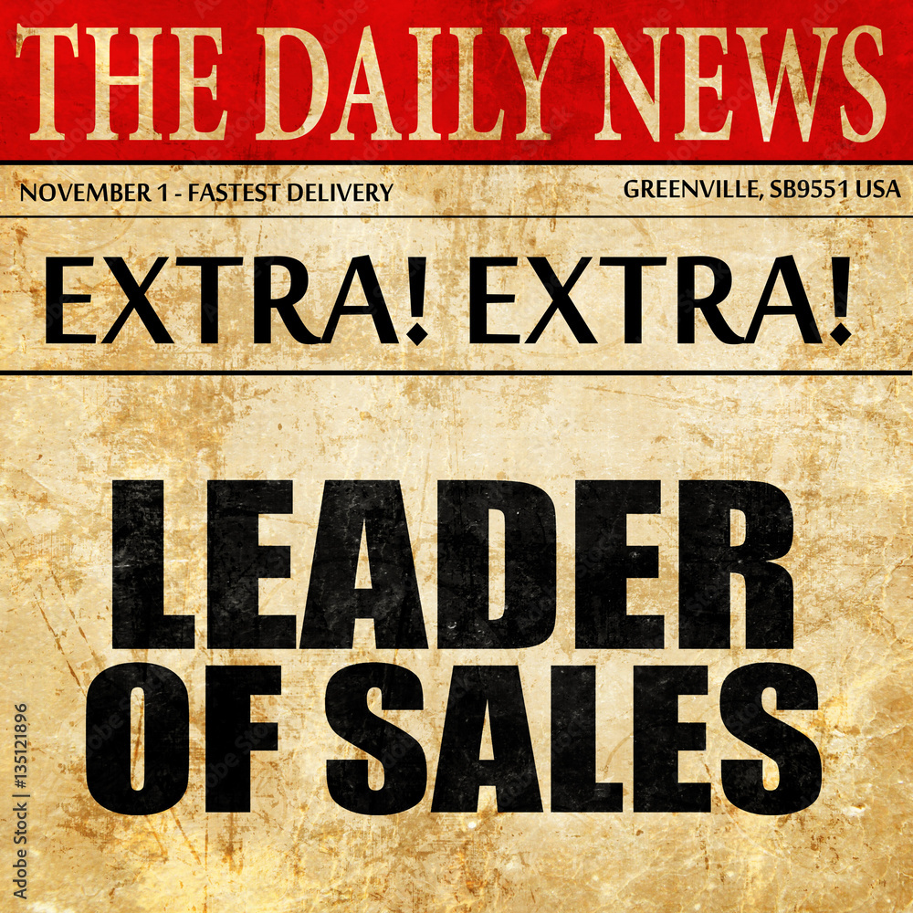 Fototapeta premium leader of sales, newspaper article text