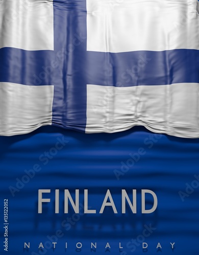 Flag Finland render, Finnish Flag (3D Render)
