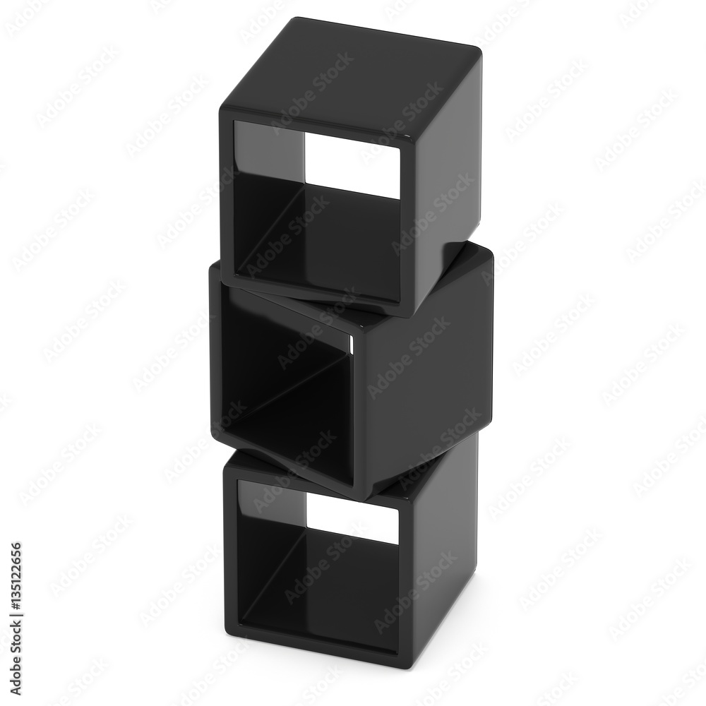 Product display black boxes. 3D render isolated on white. Platform or Stand Illustration. Template for Object Presentation. Product display black boxes. 3D render isolated on white. Platform or Stand Illustration. Template for Object Presentation.