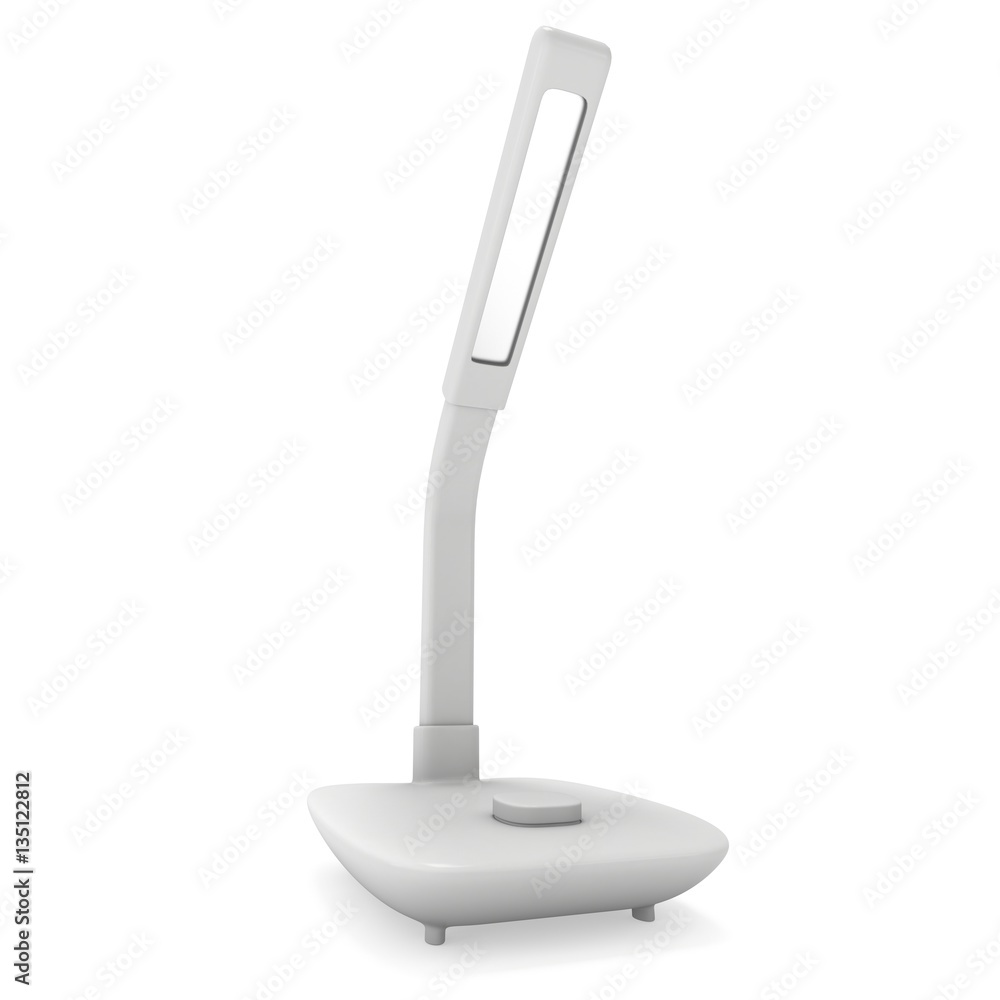 Led Sensor Desk Lamp. 3D render isolated on white background. Template for Object Presentation. Led Sensor Desk Lamp. 3D render isolated on white background. Template for Object Presentation.