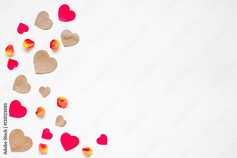 concept of Valentine's Day with heart background mock up concept of Valentine's Day with heart background mock up