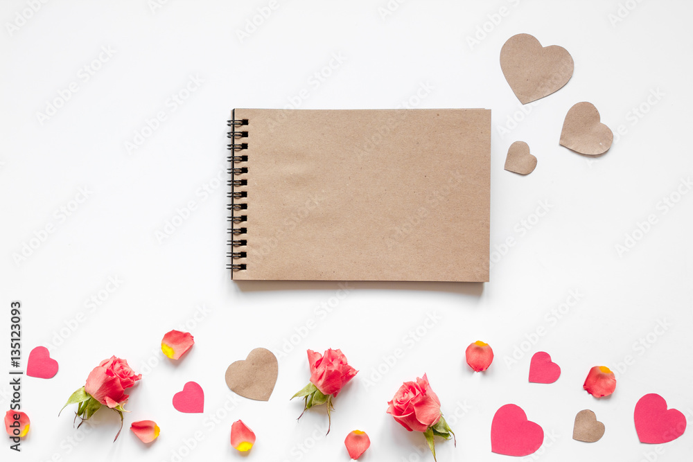 concept of Valentine's Day with heart background mock up concept of Valentine's Day with heart background mock up
