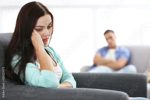 Young couple in quarrel at ...