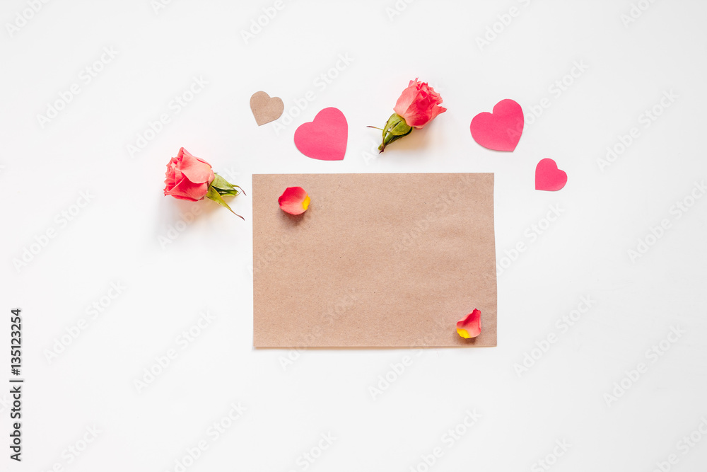 concept of Valentine's Day with heart background mock up concept of Valentine's Day with heart background mock up