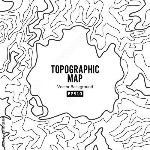 Topographic Map Background Concept. Elevation . Topo Contour . Isolated On White