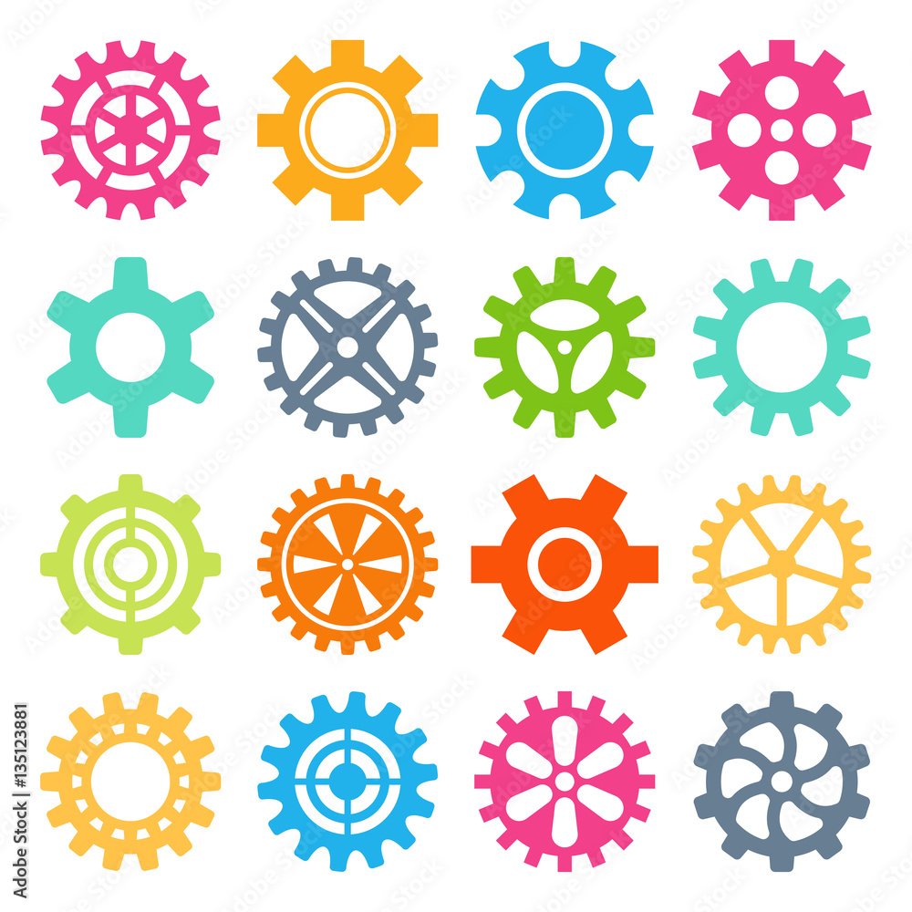 Gear icons isolated vector illustration. Gear icons isolated vector illustration.