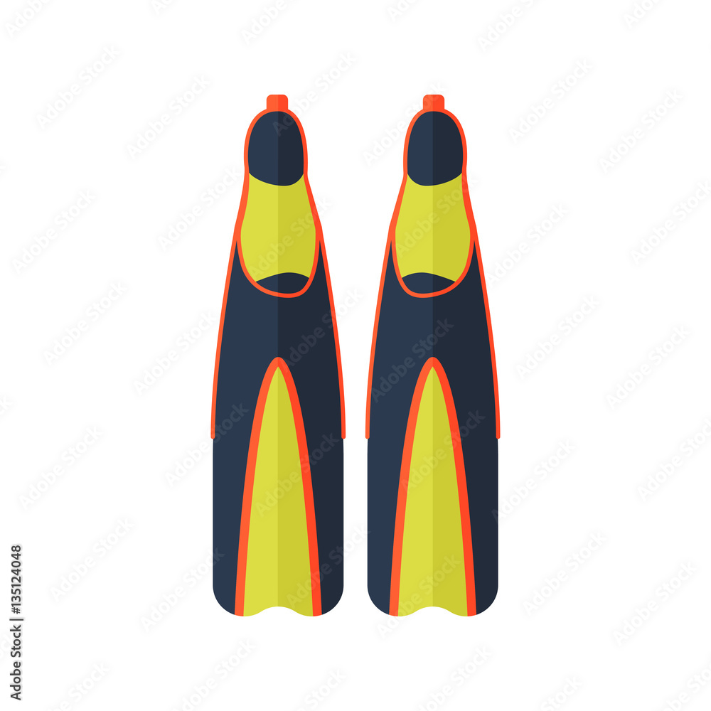 Diving flippers isolated on white vector illustration. Diving flippers isolated on white vector illustration.