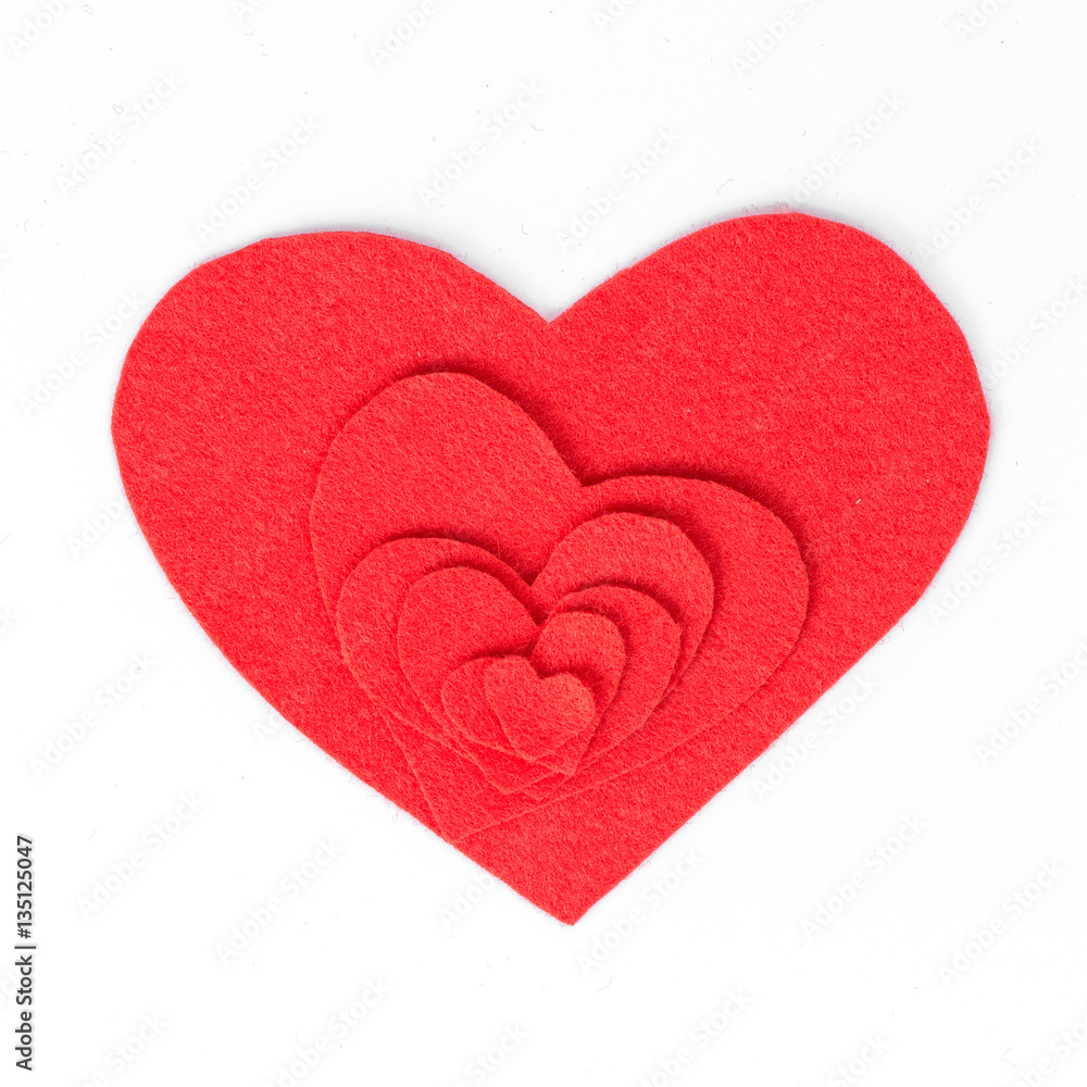 Obraz premium red heart fabric