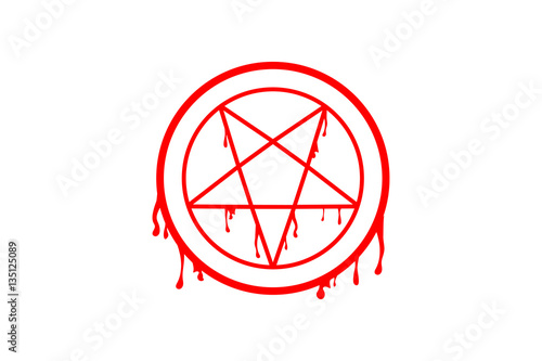 pentagram in circle  vector