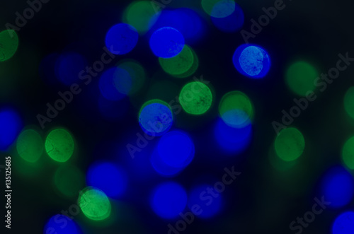 Bokeh color light.Light of night red blue green bokeh background