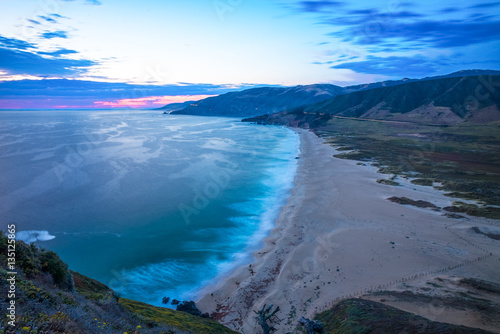 Beach Near Point Sur in Northern California , Big Sur, USA.  Sunset taken near Point Sur Lighthouse.