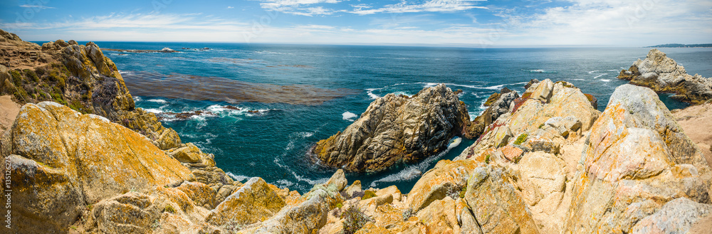 Carmel California.  Point Lobos National Park.  Pinnacle Point panorama.