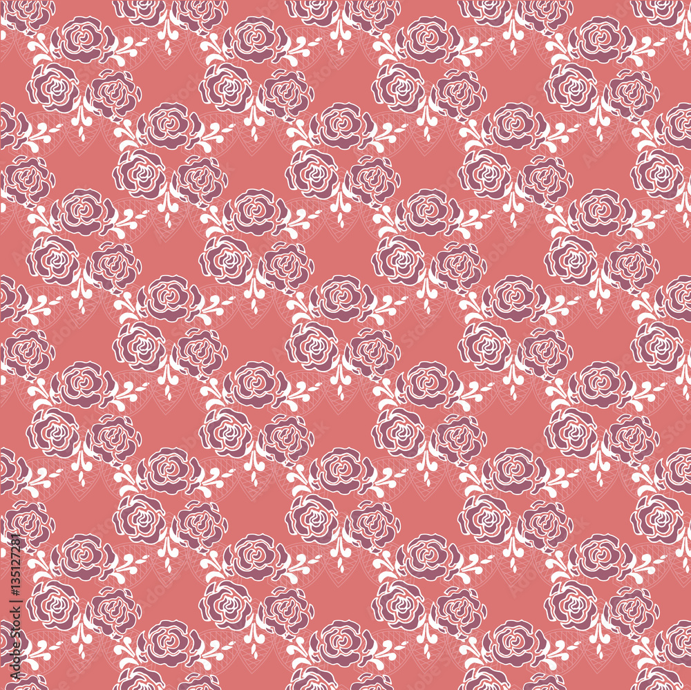 Royal seamless pattern with flowers of rose. Luxury. - vector il Royal seamless pattern with flowers of rose. Luxury. - vector il