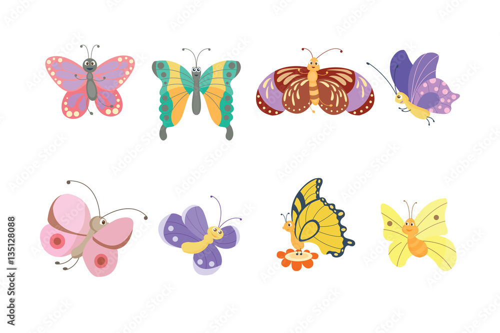 Colorful butterflies vector.