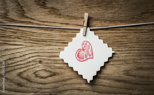 Red heart message card and Image of Valentines day
