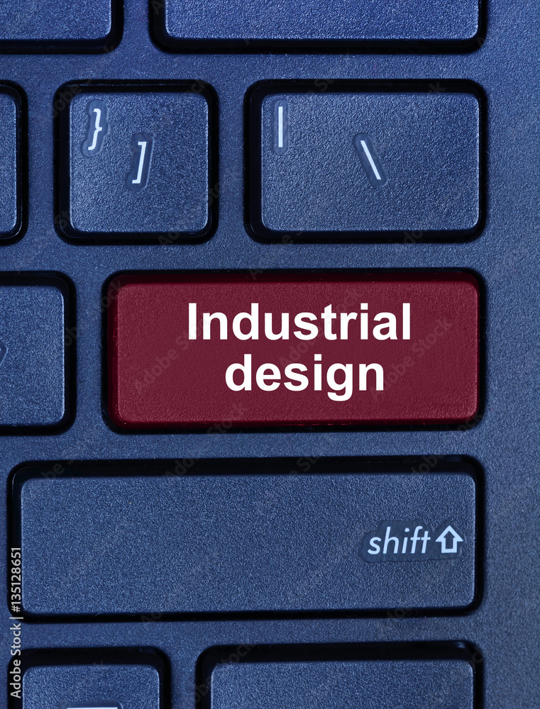 Industrial design words on computer keyboard Industrial design words on computer keyboard