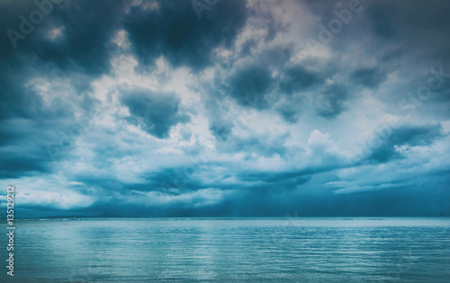 Dramatic sky over the sea, stormy weather