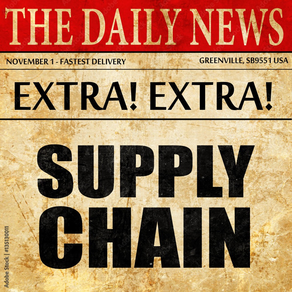supply chain, newspaper article text Stock Illustration Adobe Stock