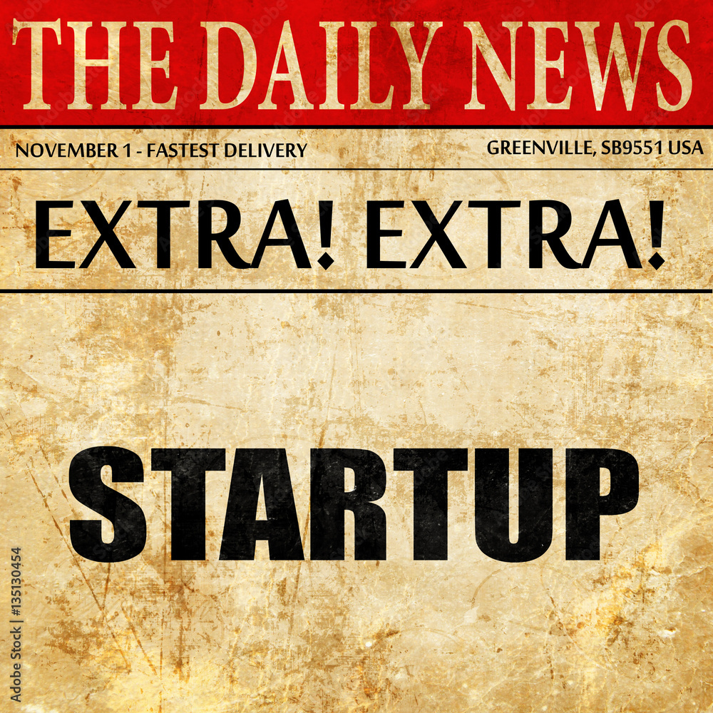 startup, newspaper article text