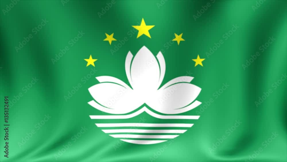 Macau Flag. Background Seamless Looping Animation. 4K HD Video. Macau Flag. Background Seamless Looping Animation. 4K HD Video.
