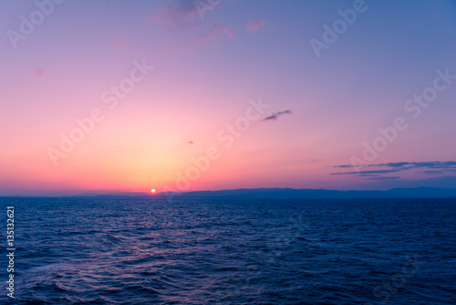 Sunset Sea on the Shipboard,Off the Coast of Fukushima,Japan © yasuhisa