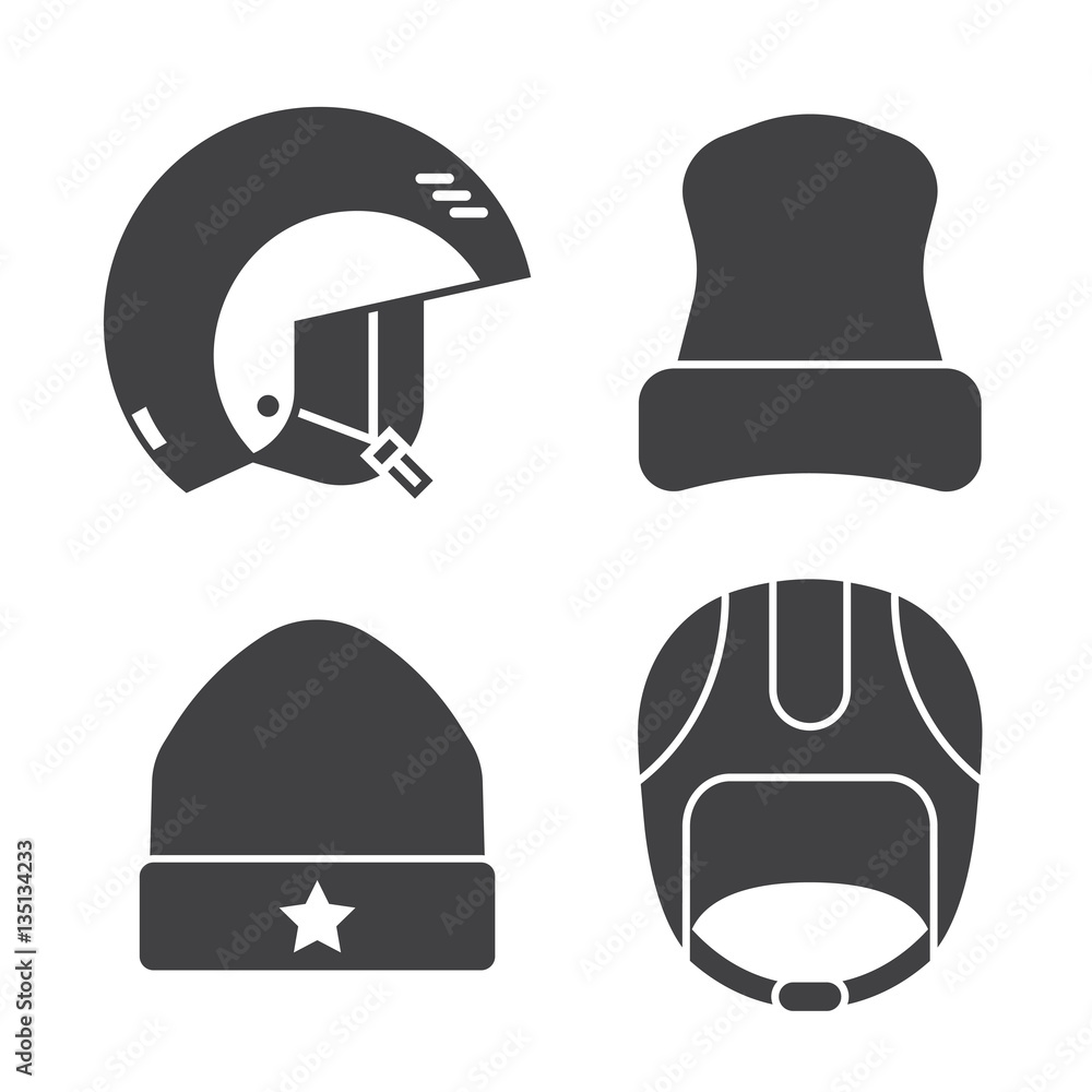 Winter sport head wear icons set. Skiing and snowboarding helmets and caps silhouettes. Snowboarder protective hat in outline design. Winter headgear in monochrome. Snow activity hats. Winter sport head wear icons set. Skiing and snowboarding helmets and caps silhouettes. Snowboarder protective hat in outline design. Winter headgear in monochrome. Snow activity hats.