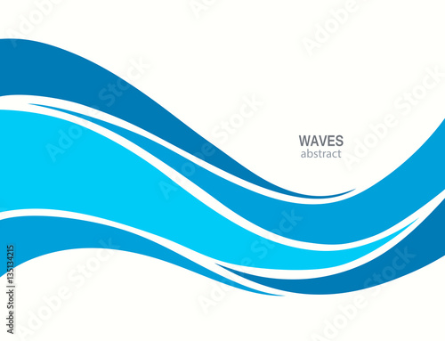 Marine pattern with stylized blue waves on a light background.