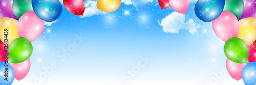 風船　カラフル　空　背景