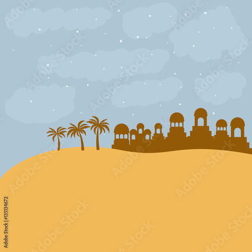 color background in desert of bethlehem vector illustration