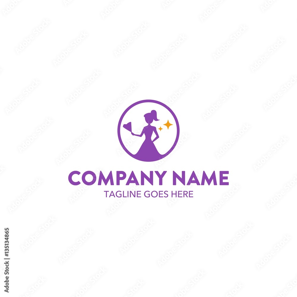 Maid House Cleaning Service Logo Maid House Cleaning Service Logo