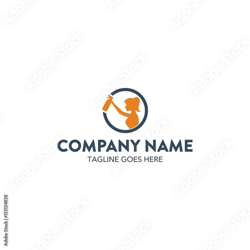 Maid House Cleaning Service Logo