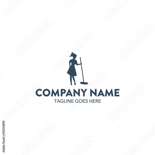Maid House Cleaning Service Logo