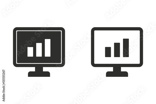 Diagram screen - vector icon.