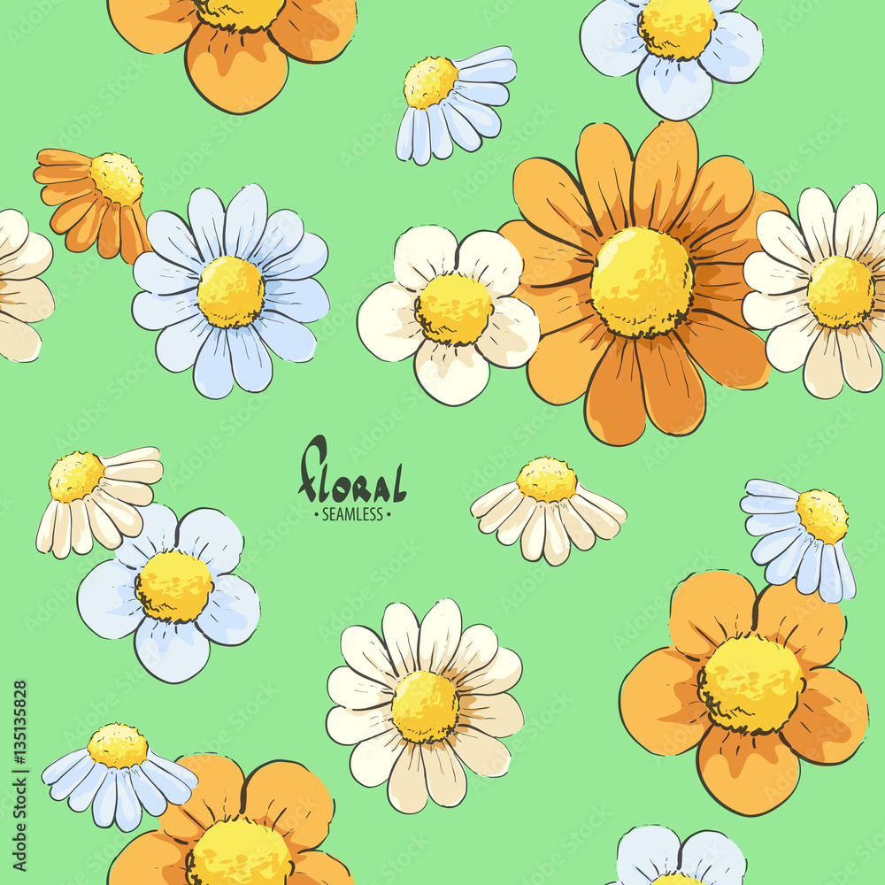 Obraz premium Floral illustration seamless