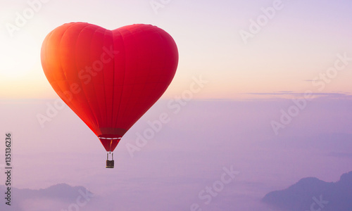 valentine balloon in the sky, concept love is in the air