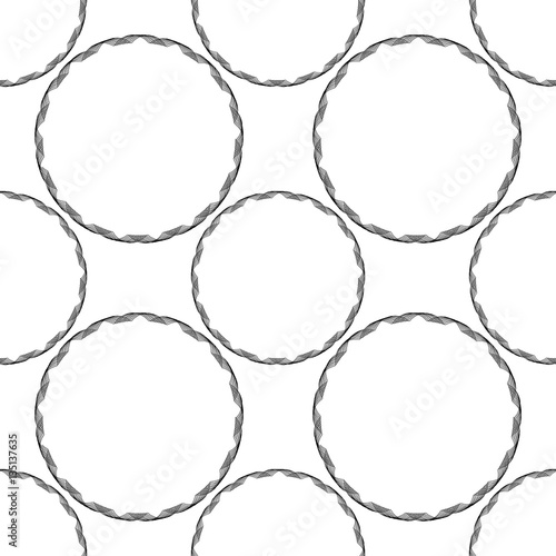 Seamless geometric texture. Black isolated on white. Each element is composed of many parts.