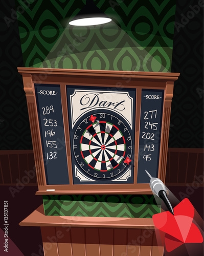Dart board in pub