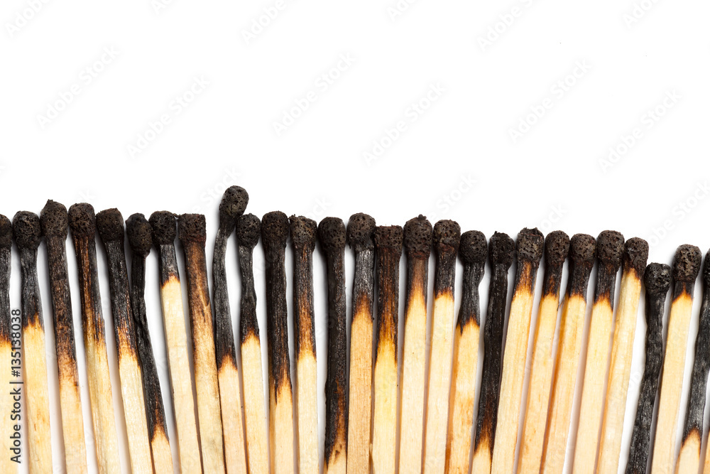 Matches isolated on white background. Closeup shot. Matches isolated on white background. Closeup shot.