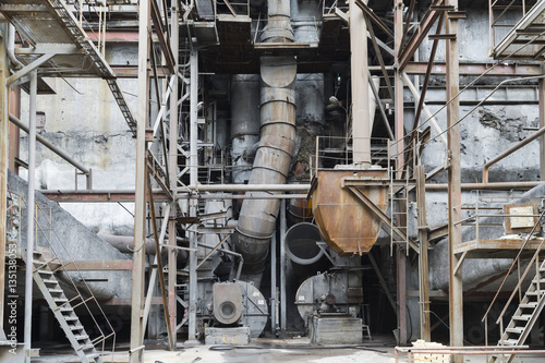 The old equipment at a thermal power plant