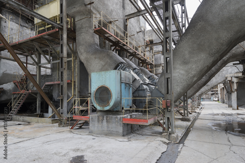 The old equipment at a thermal power plant