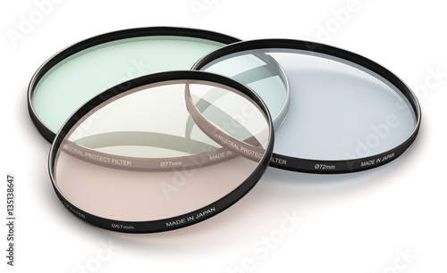 Fotografi Group of professional photo camera filters