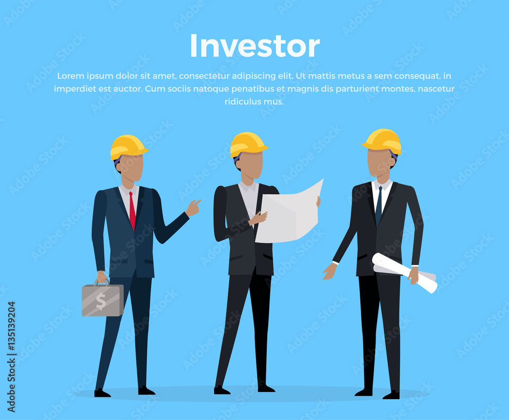 Construction Investor banner Vector Illustration Construction Investor banner Vector Illustration