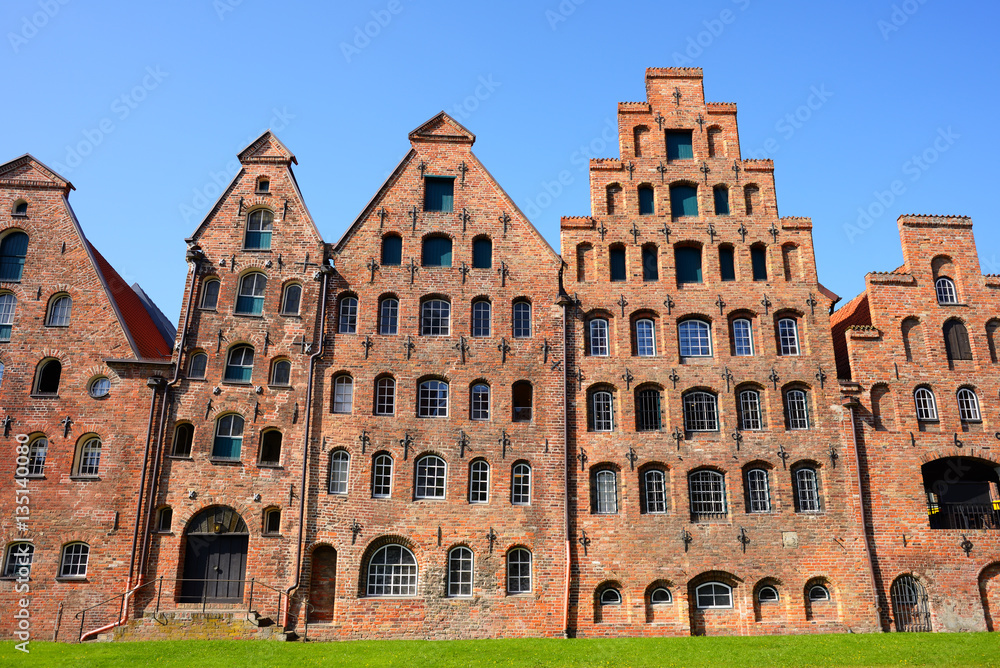 Salzspeicher, old salt storage warehouses in Lubeck, Germany