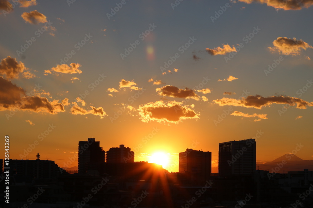Naklejka premium 東京の夕焼け空