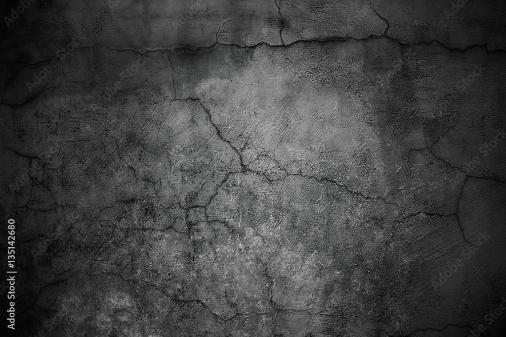 Naklejka premium concrete wall black, gloomy background for design