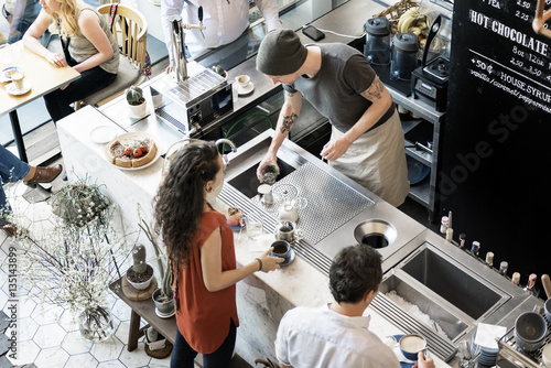 Coffee Shop Bar Counter Cafe Restaurant Relaxation Concept